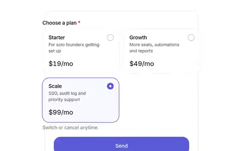 30 form fields: Plan pickers, dates, file uploads, signatures